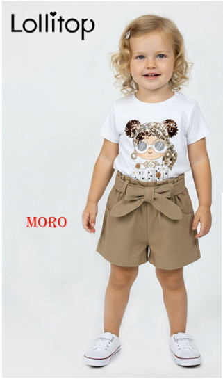 completino neonata lollitop baby con pantaloncino beige