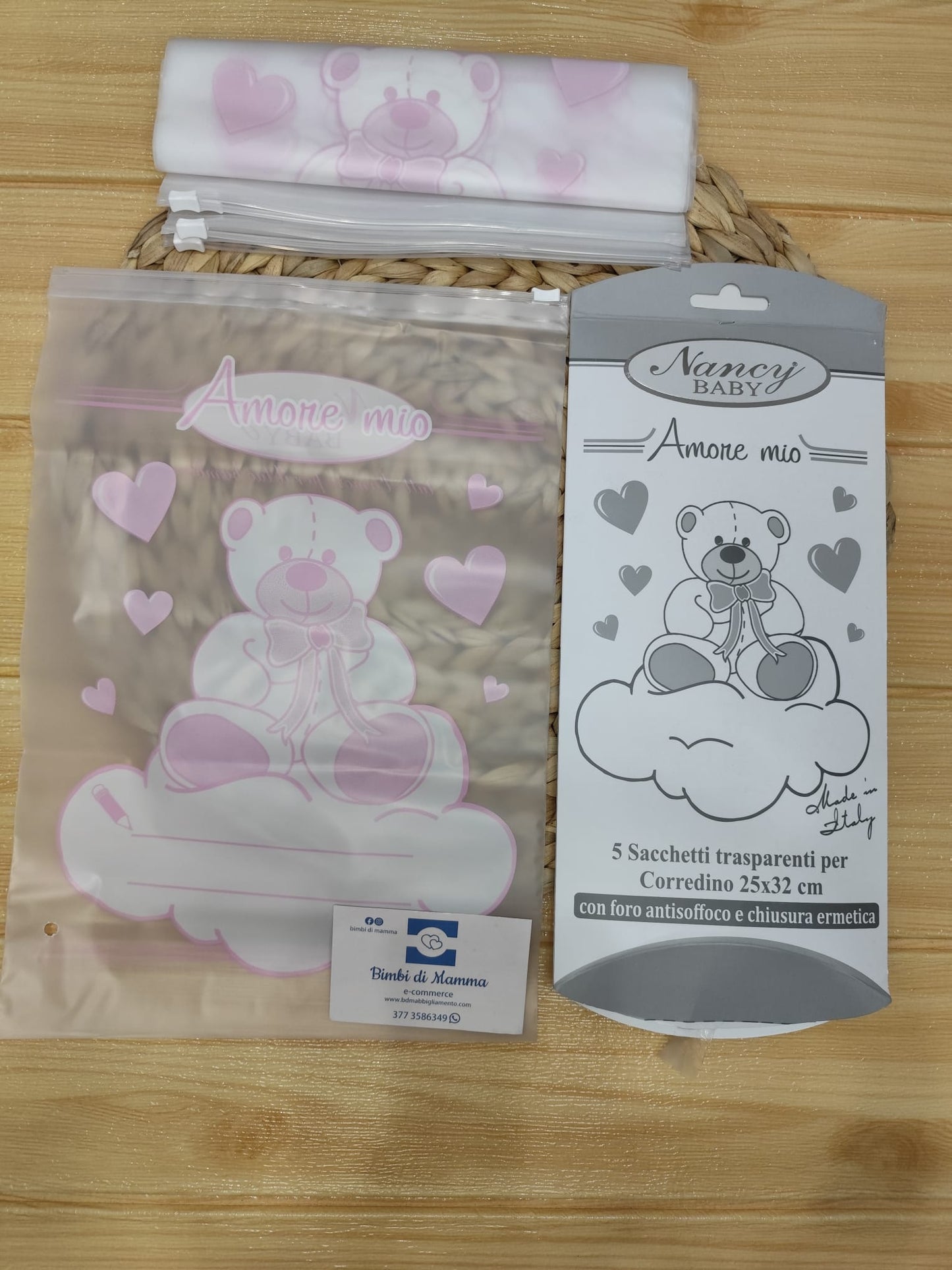 sacchetti nascita femminuccia orsetto