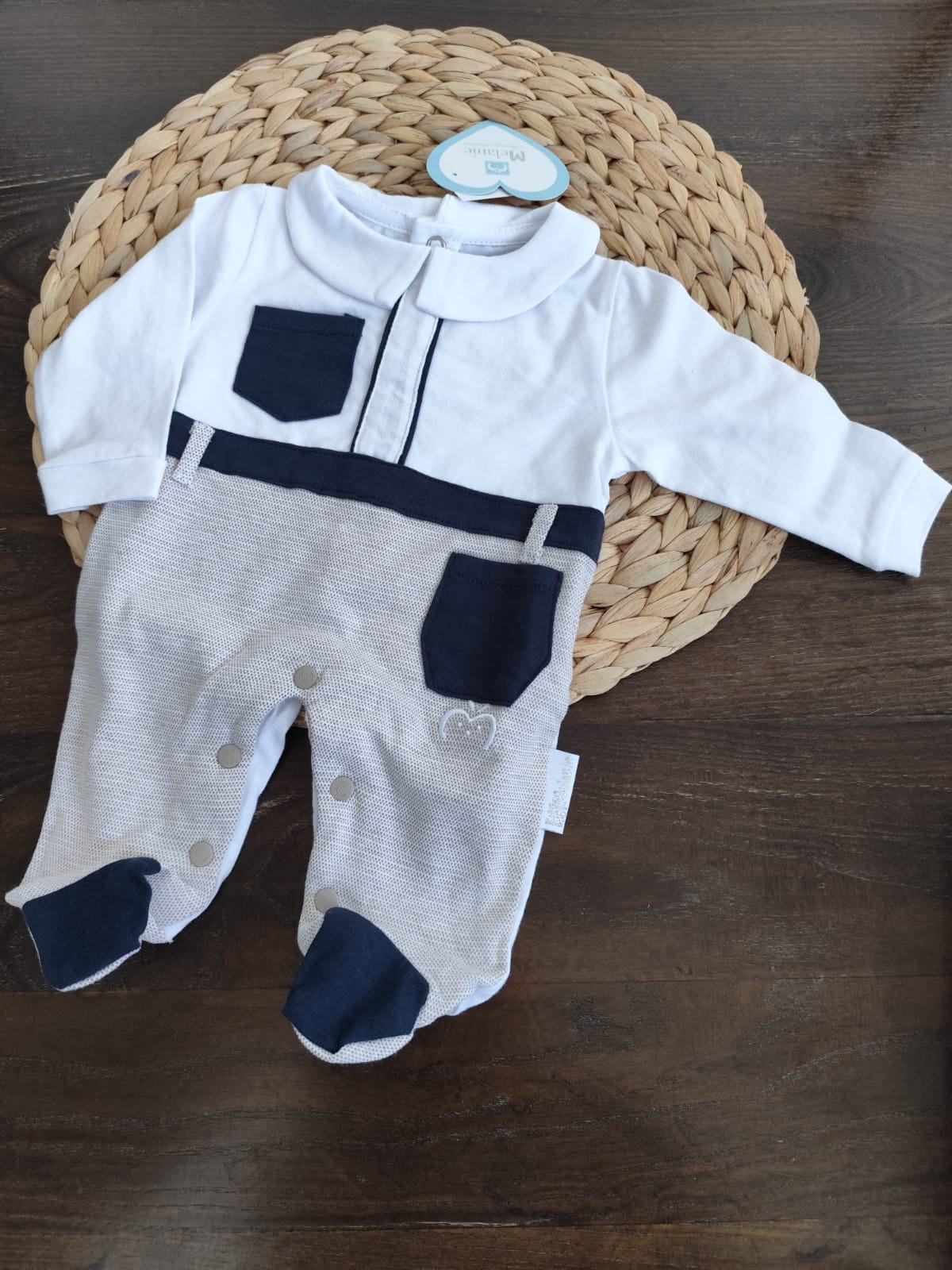 Tutina cotone melanie maschietto beige