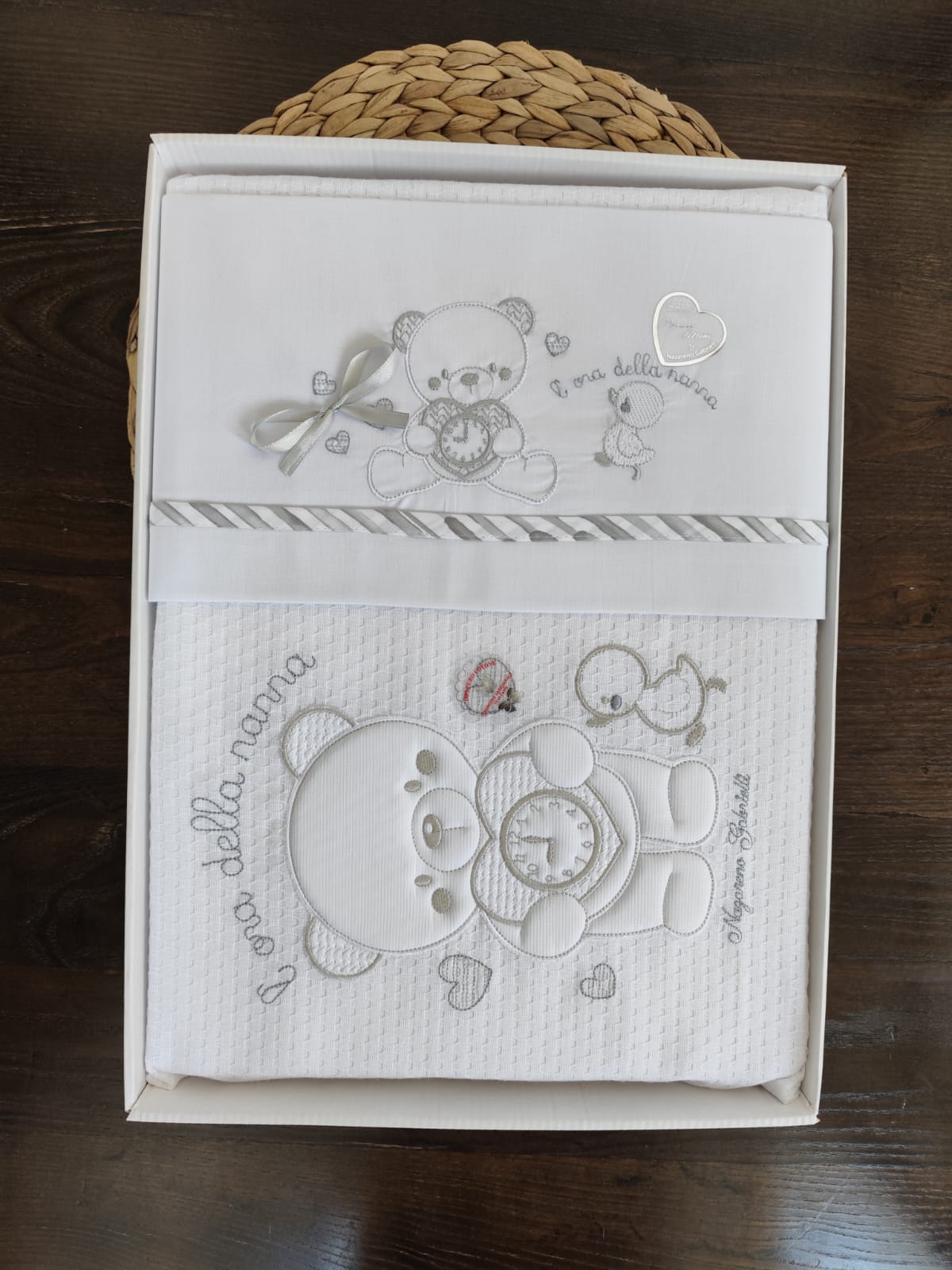 Coordinato lettino unisex in cotone