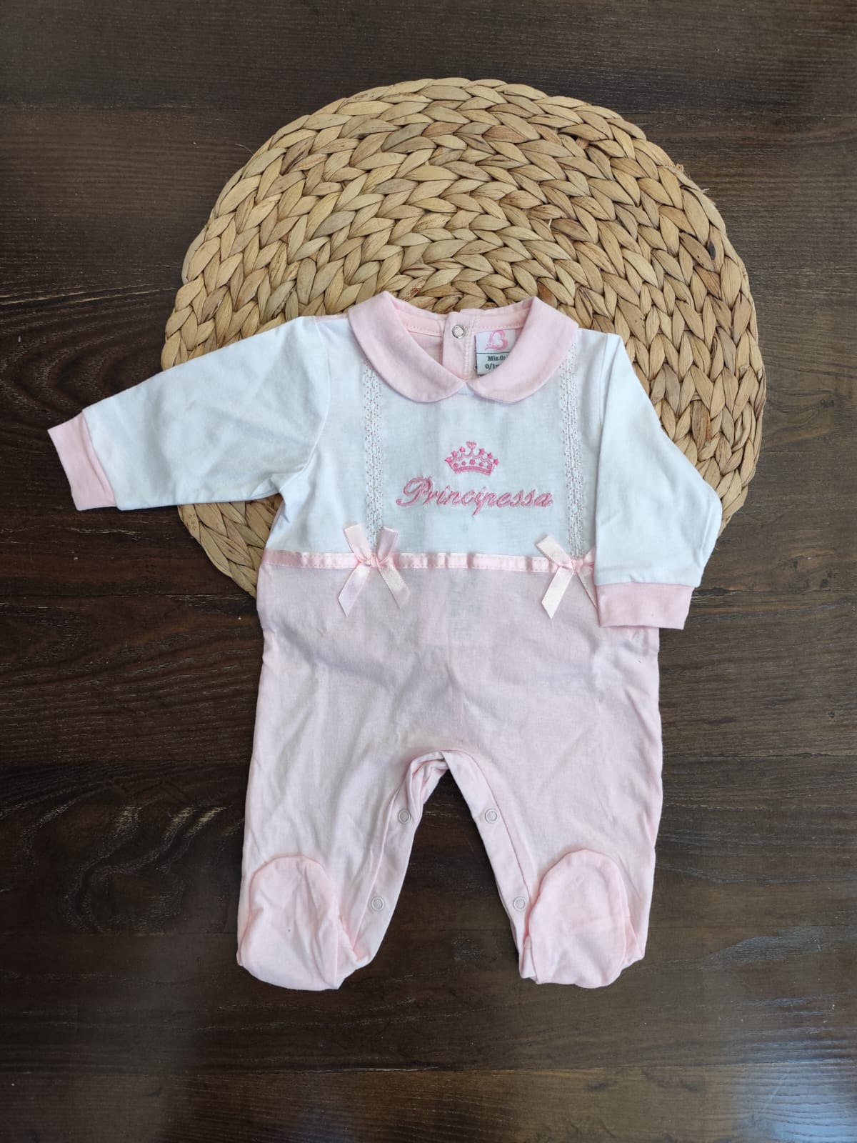 Tutina in jersey neonata principessa