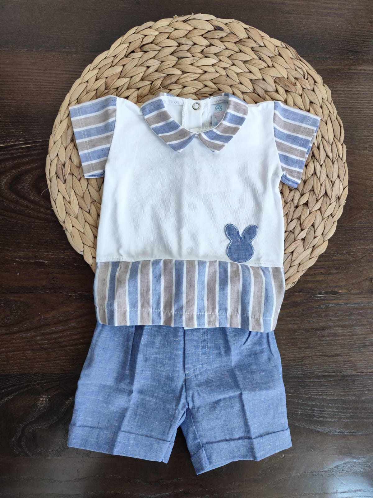 completino neonato in cotone e lino