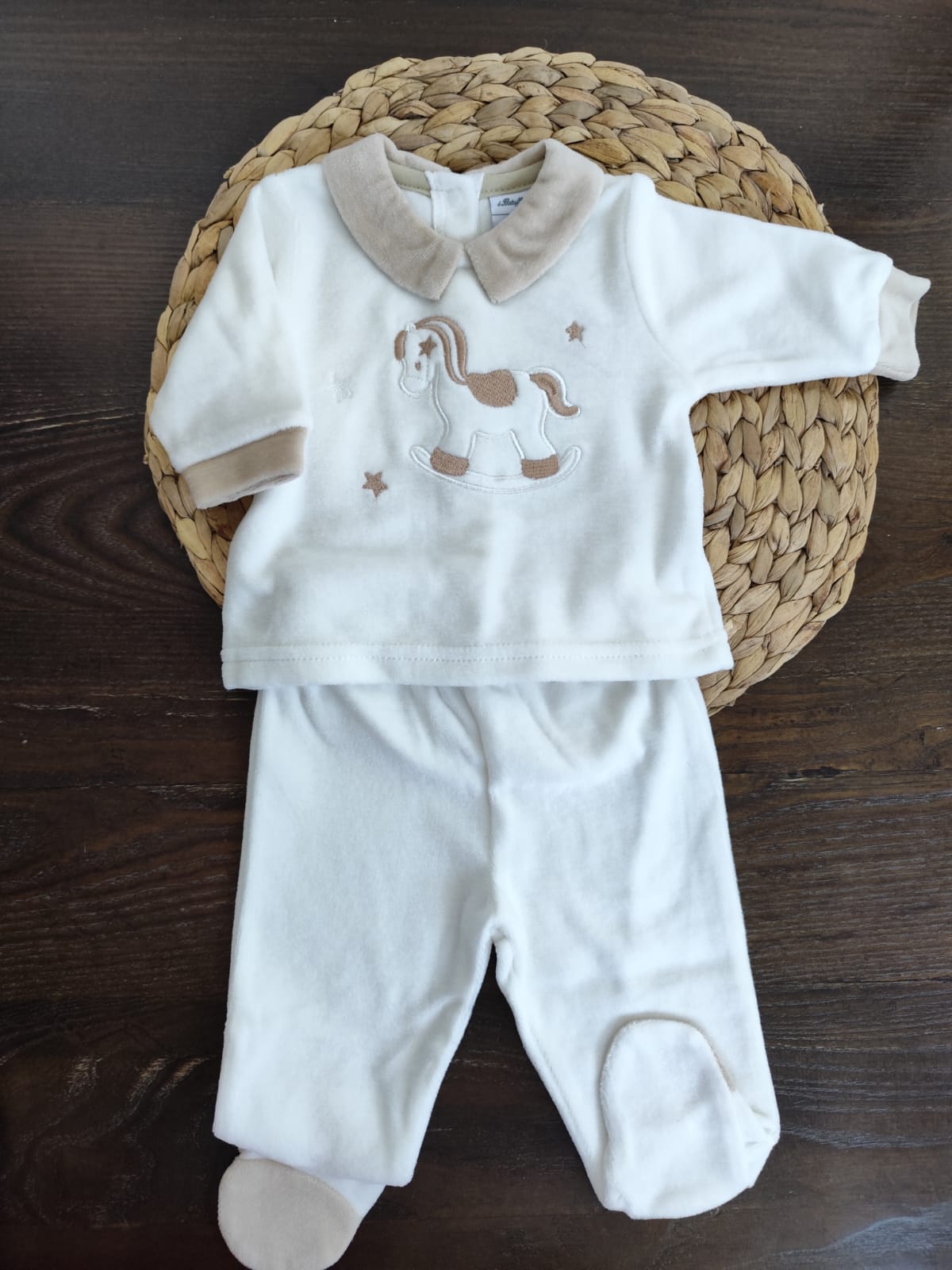 tutina in ciniglia unisex cavalluccio a dondolo
