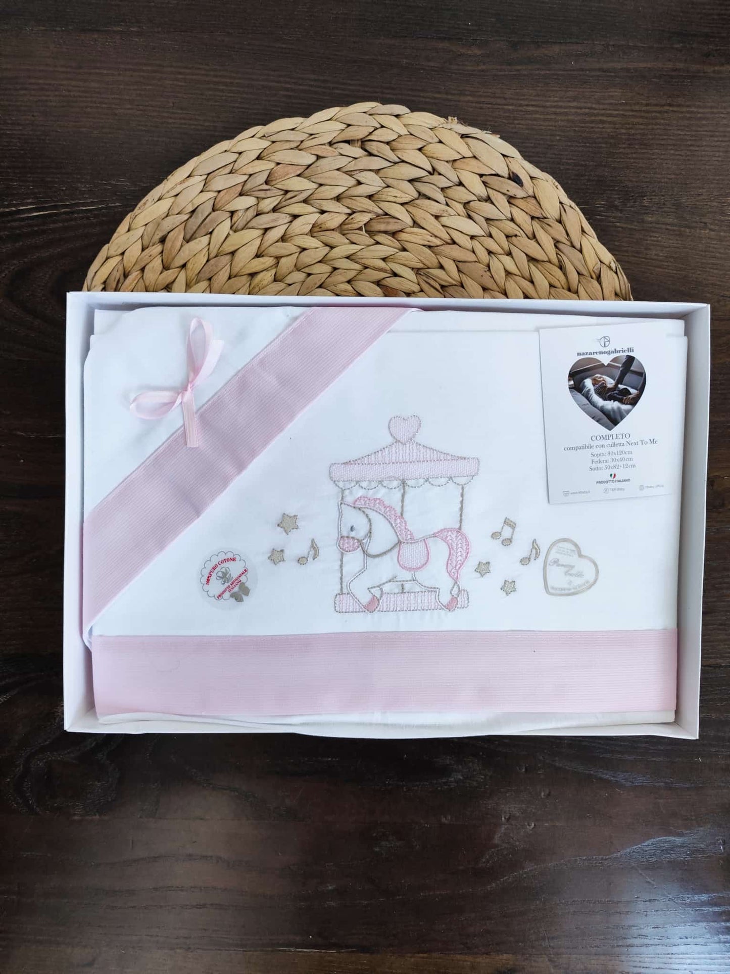 Completo culla rosa next to me in cotone