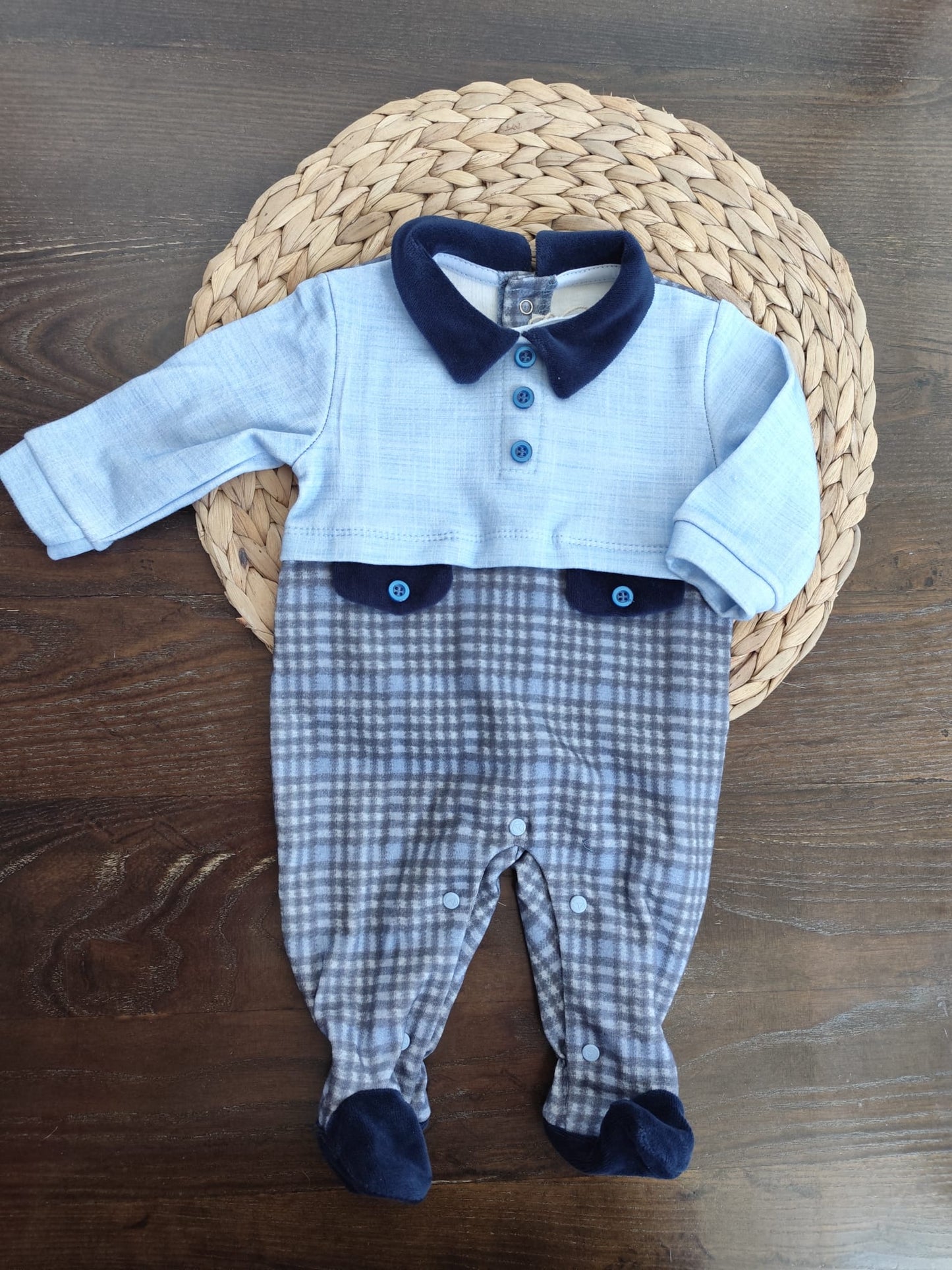 tutina in Caldo Cotone celeste e blu