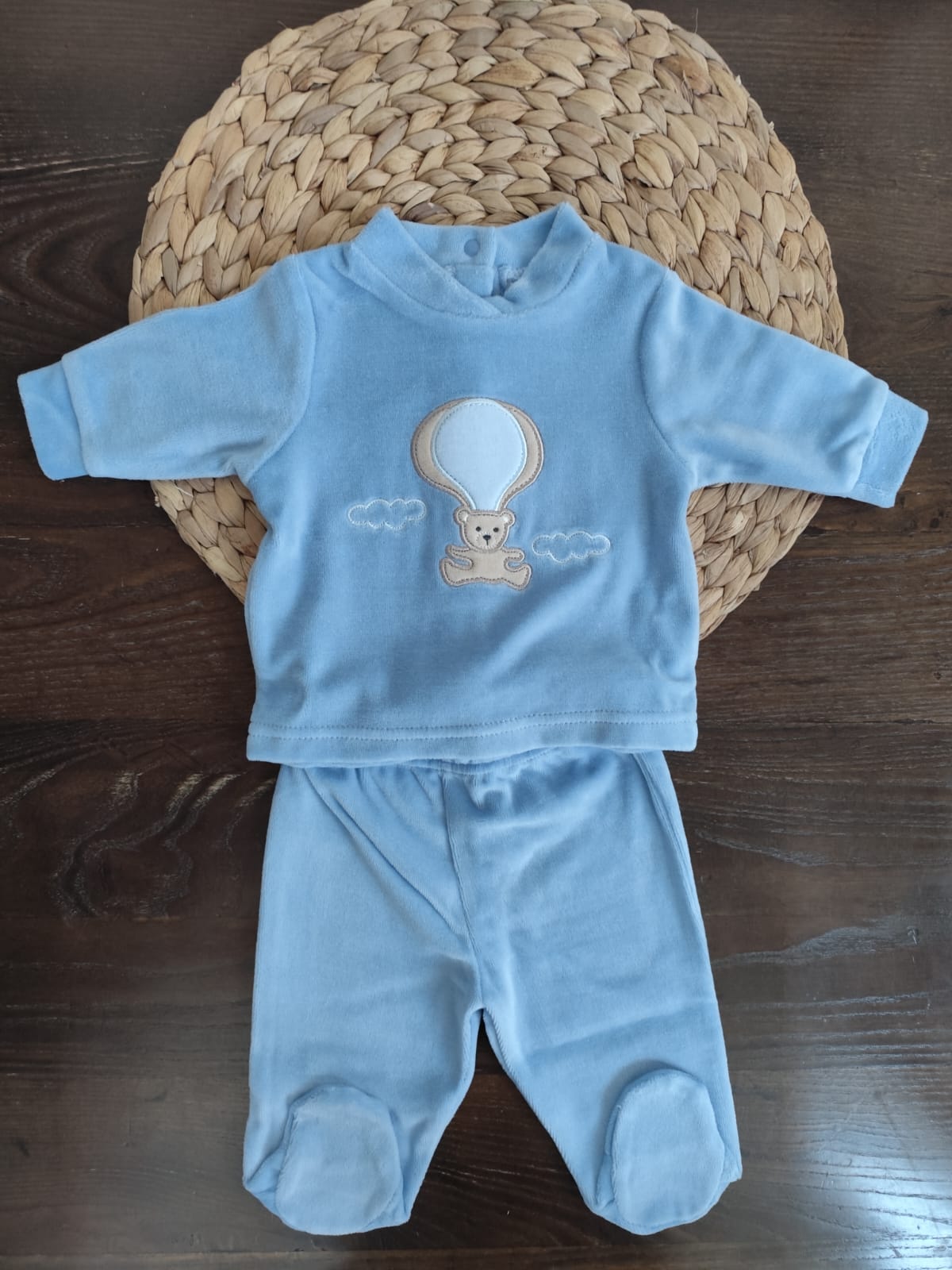 completino in ciniglia preziosini blu