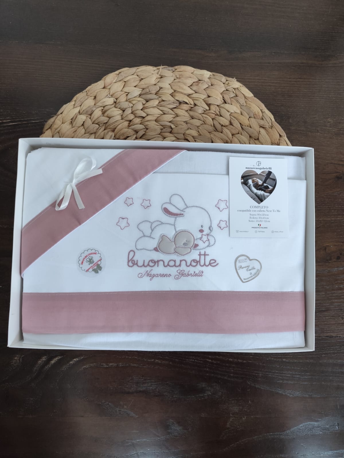 Completo culla azzurro next to me in cotone