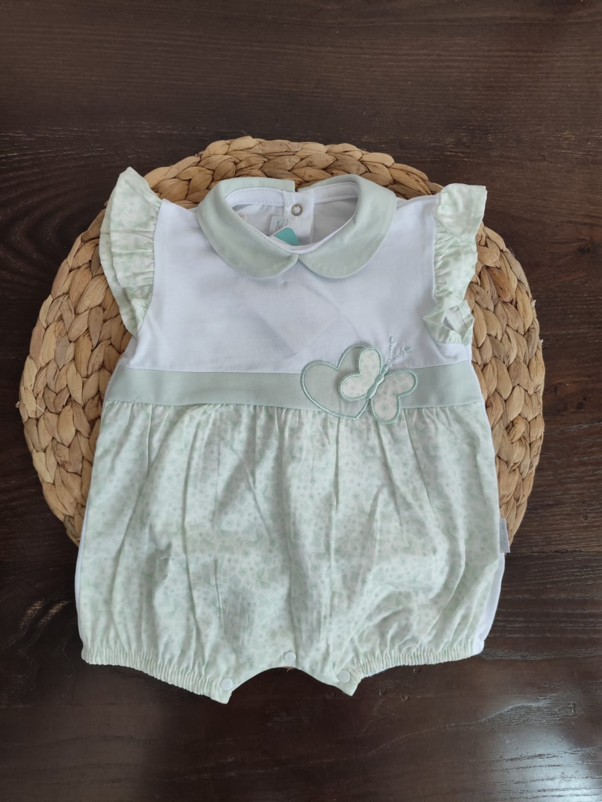 Pagliaccetto bimba cotone verde