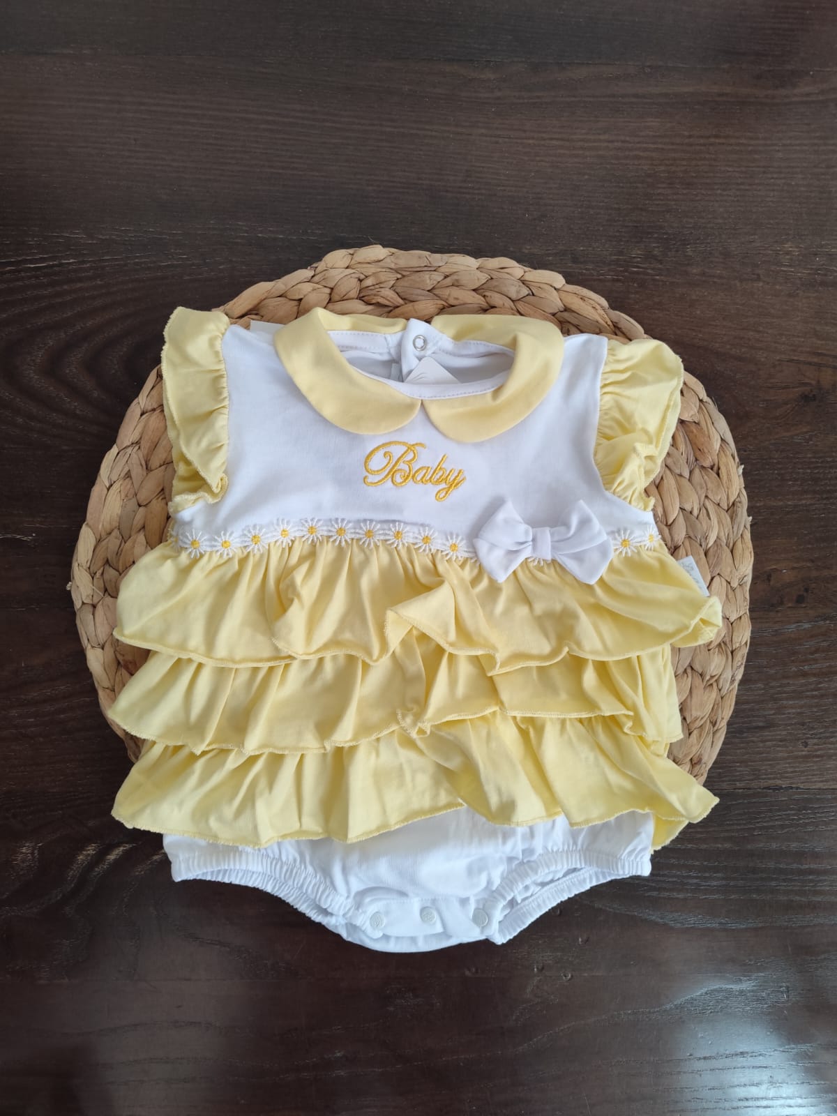 Pagliaccetto bimba cotone giallo