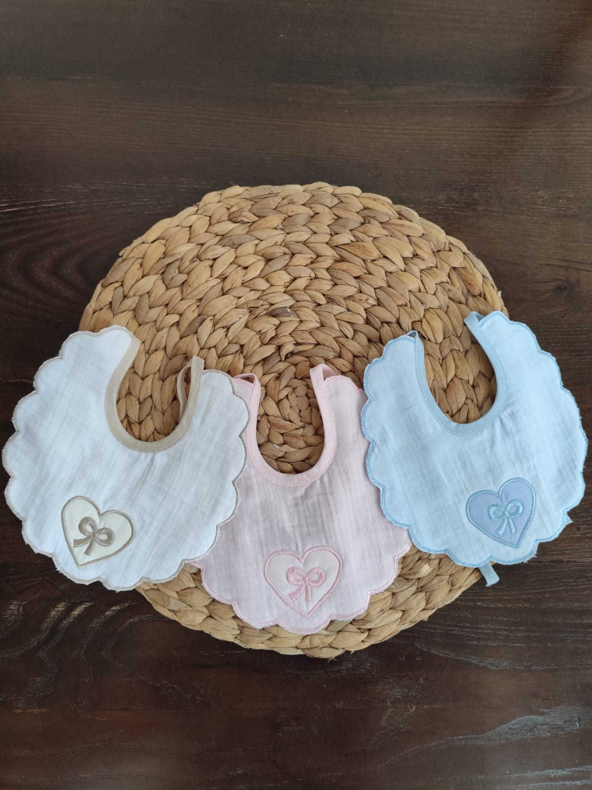 Bavette Baby in cotone " cuore "