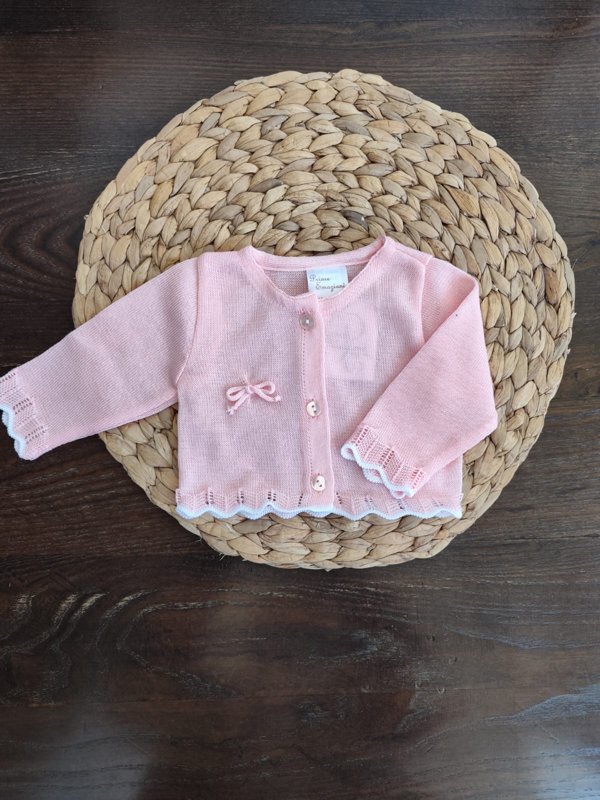 Cardigan in filo neonata