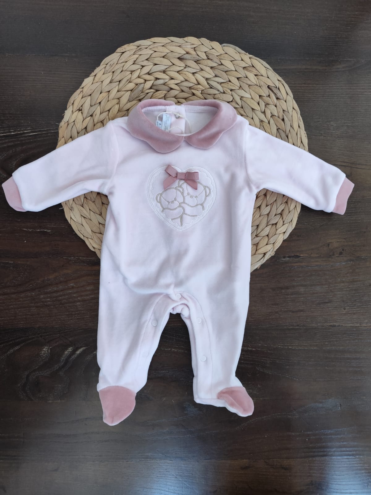 tutina in ciniglia neonata rosa antico