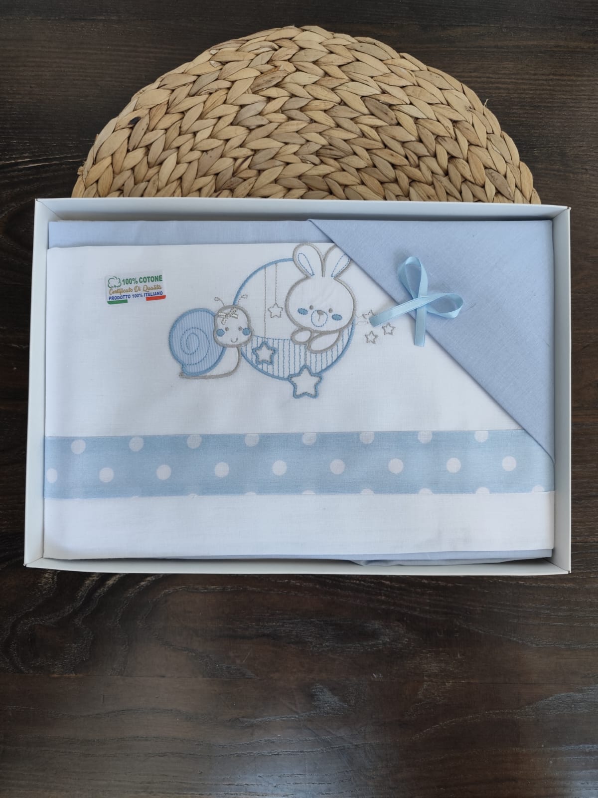 Completo culla in cotone neonato coniglietto