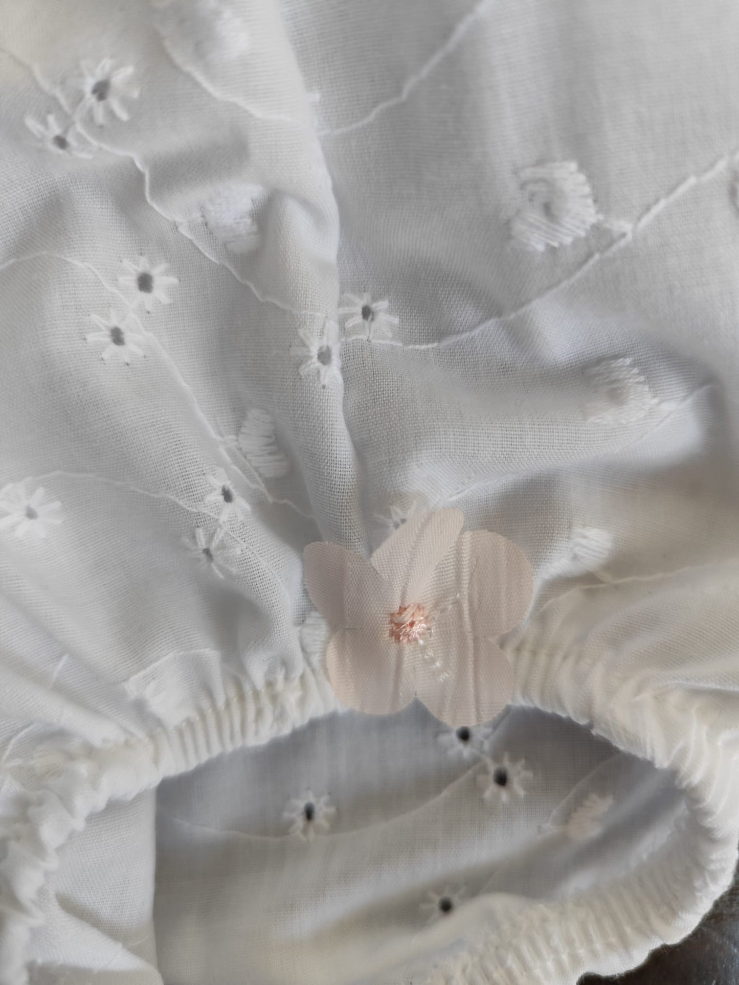 completino in cotone e pizzo san gallo bambina