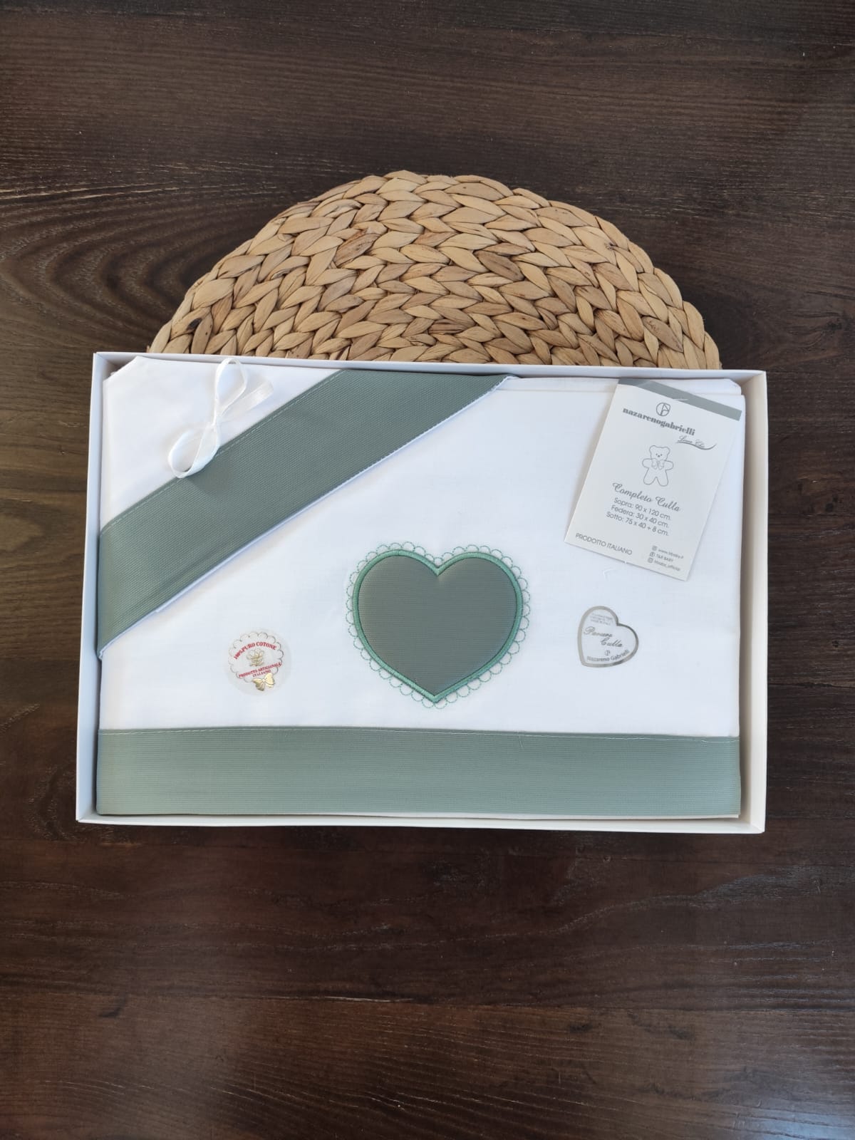 Completo culla "cuore" Neonato/a in cotone vari colori