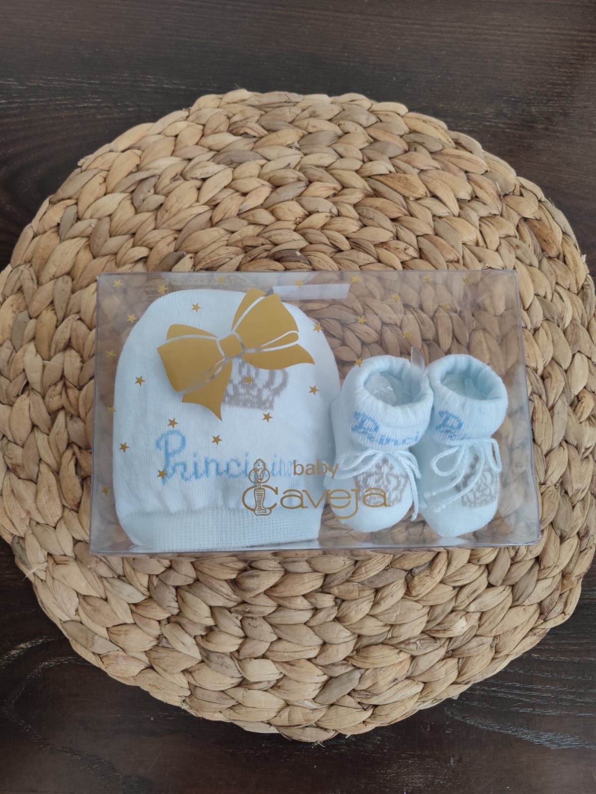 set cappellino e babbucce in cotone "Principino"