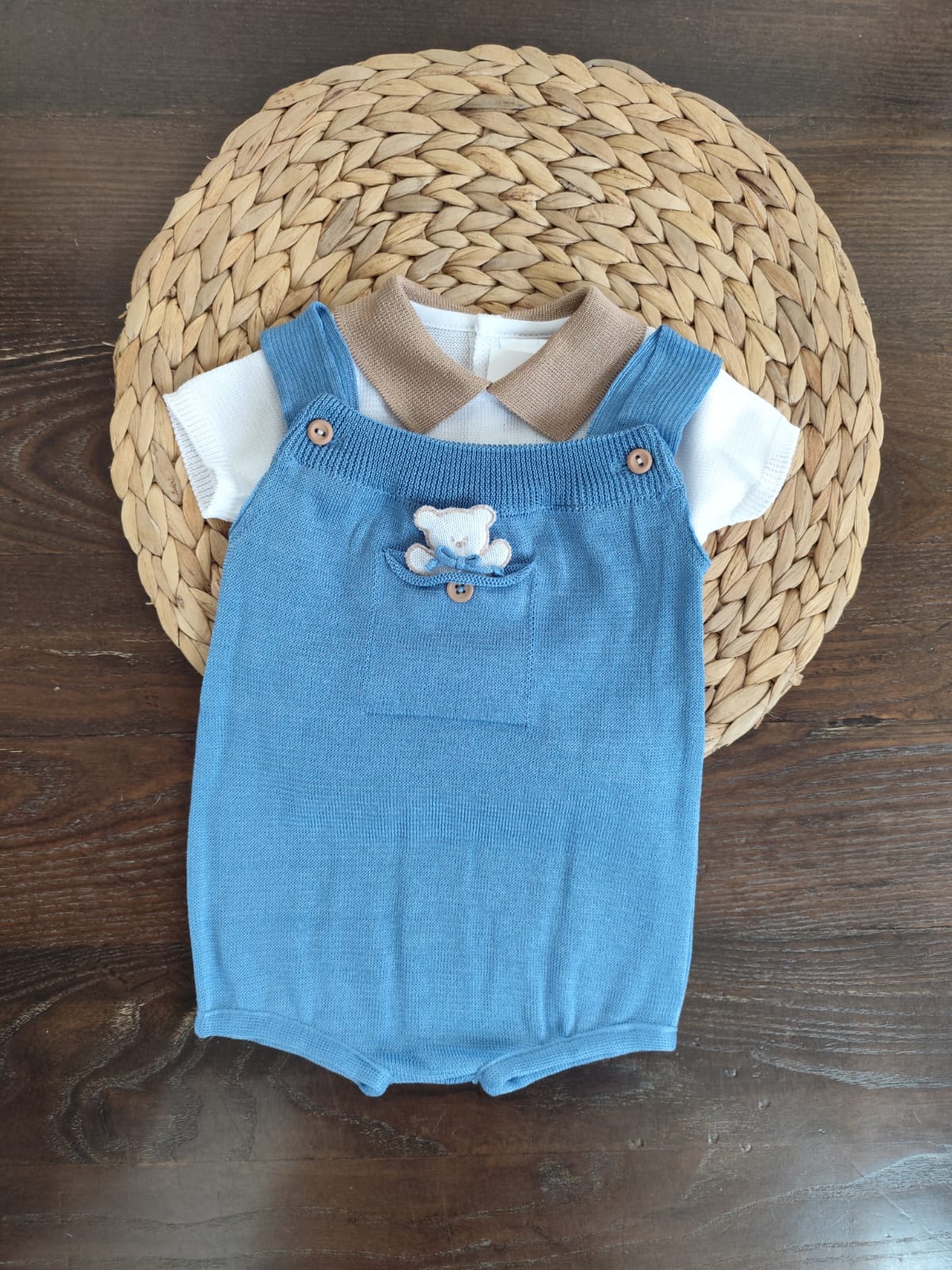 coordinato nascita Noah in filo di cotone con pagliaccetto