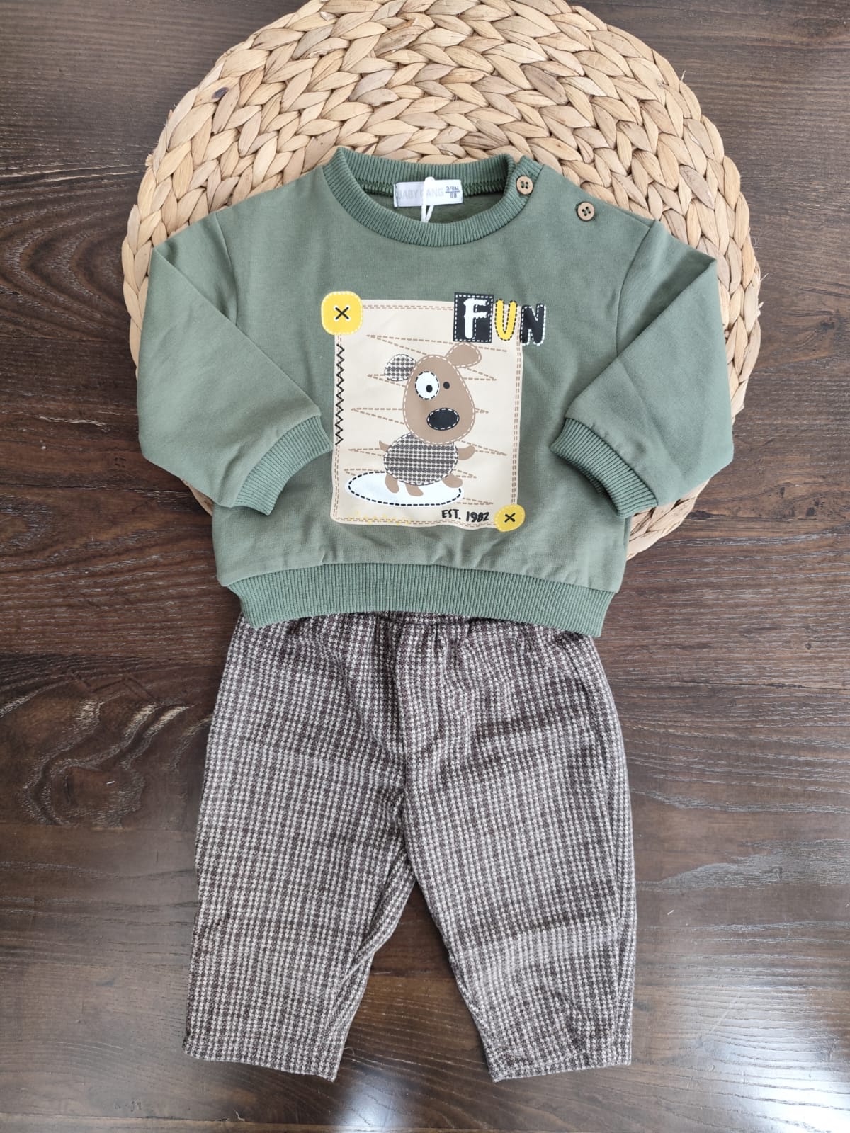 completo invernale neonato verde