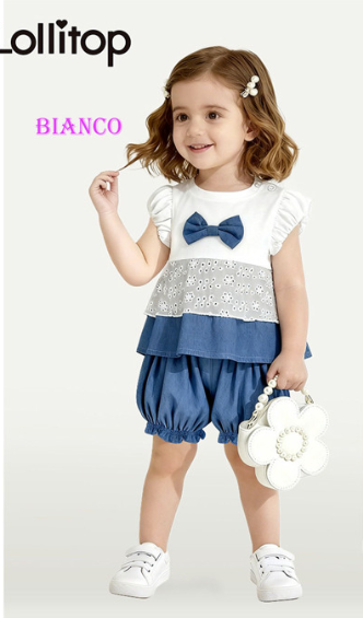 completino neonata lollitop baby con pantaloncino jeans