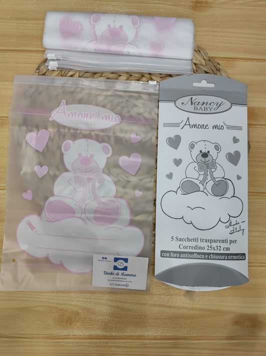sacchetti nascita femminuccia orsetto