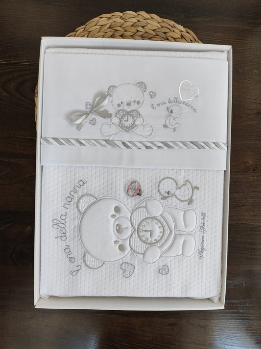 Coordinato lettino unisex in cotone