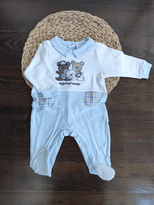 tutina cotone batuffolini neonato "migliori amici"