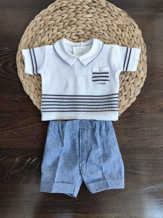 completino neonato in filo e lino