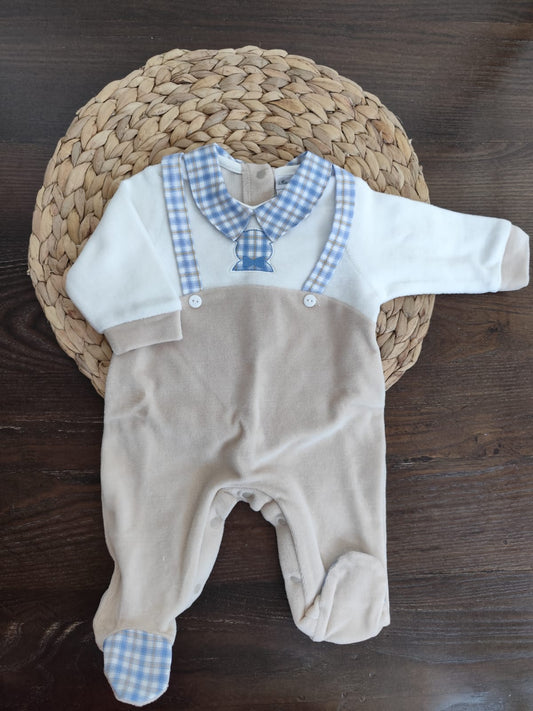 tutina in ciniglia "coniglietto azzurro"