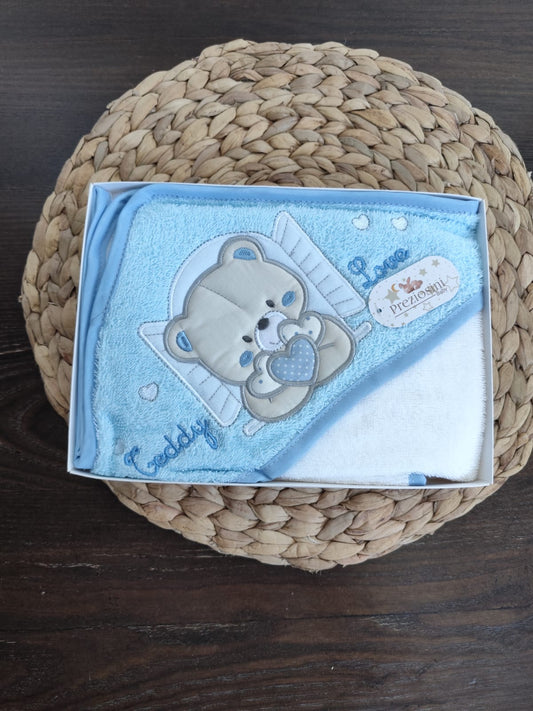 Accappatoio neonato in spugna a triangolo