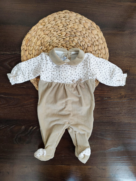 tutina in ciniglia e caldo cotone colore tortora