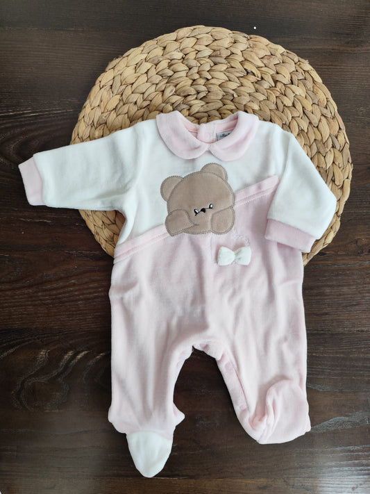 tutina in ciniglia neonata "Orsetta rosa"