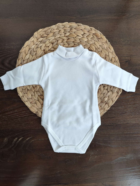 body Lupetto bianco per neonati con polsino