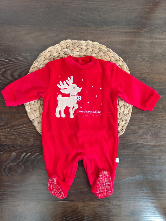 Tutina unisex natale con in ciniglia il mio primo natale