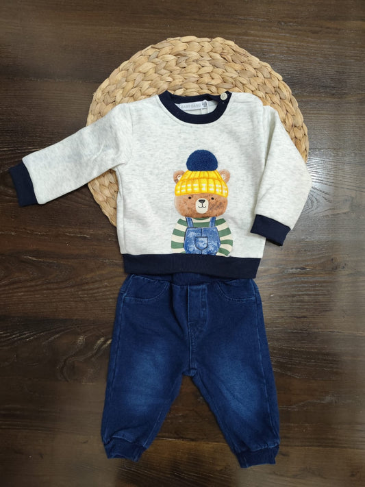 completo neonato invernale con jeans