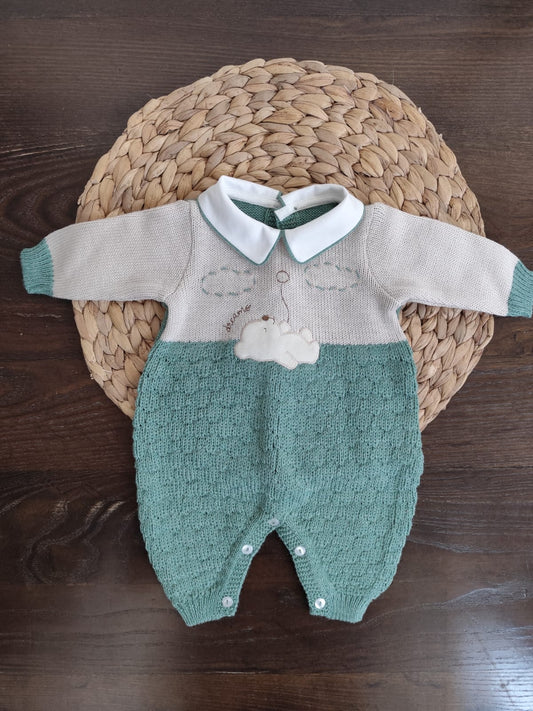 tutina in misto lana verde teneri e belli