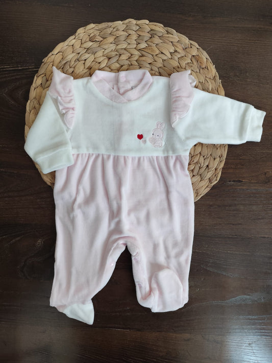 Tutina in Ciniglia coniglietto rosa chiaro