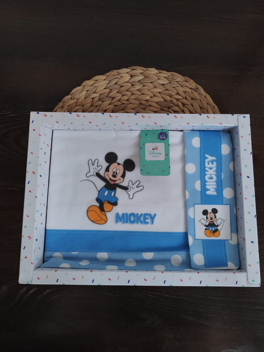 completo culla neonata Disney Topolino blu