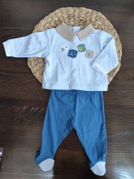 Completino 2 pezzi baby in cotone per neonato