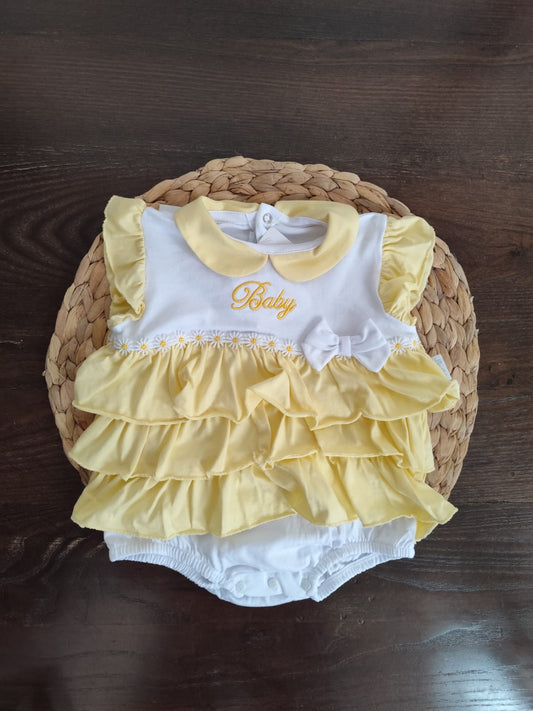 Pagliaccetto bimba cotone giallo