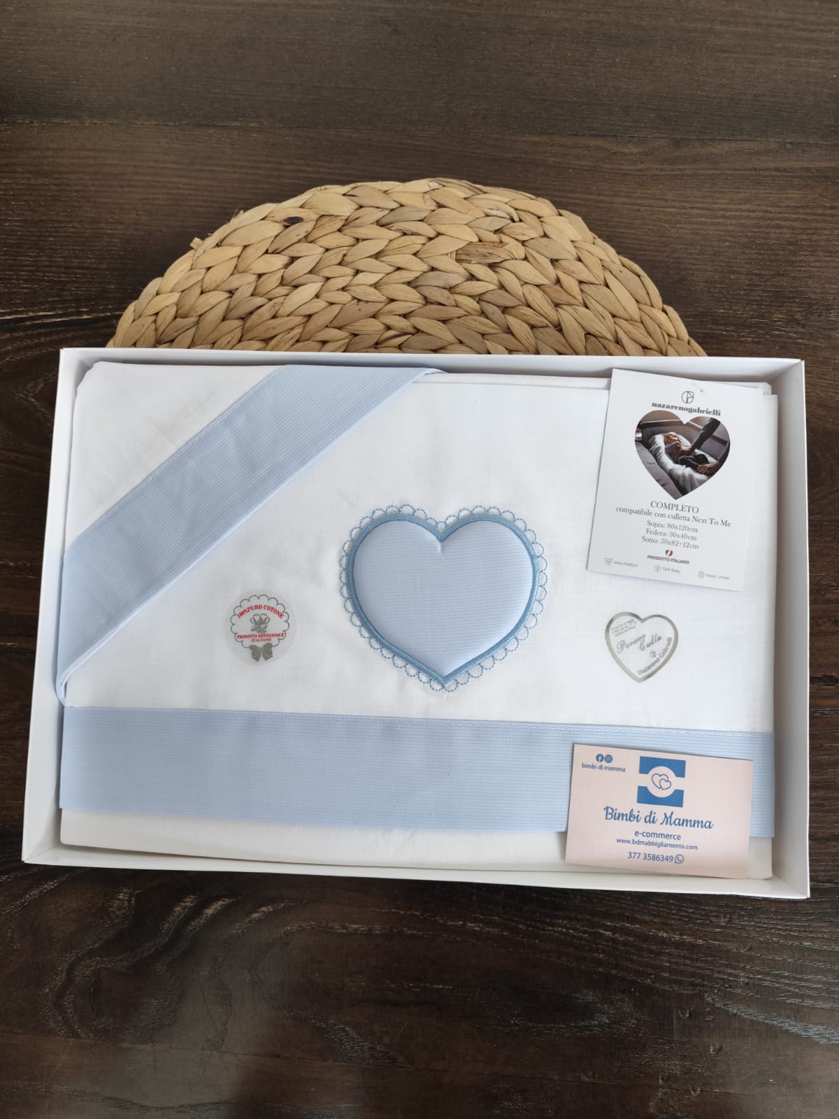 Completo culla fiocco next to me in cotone neonato