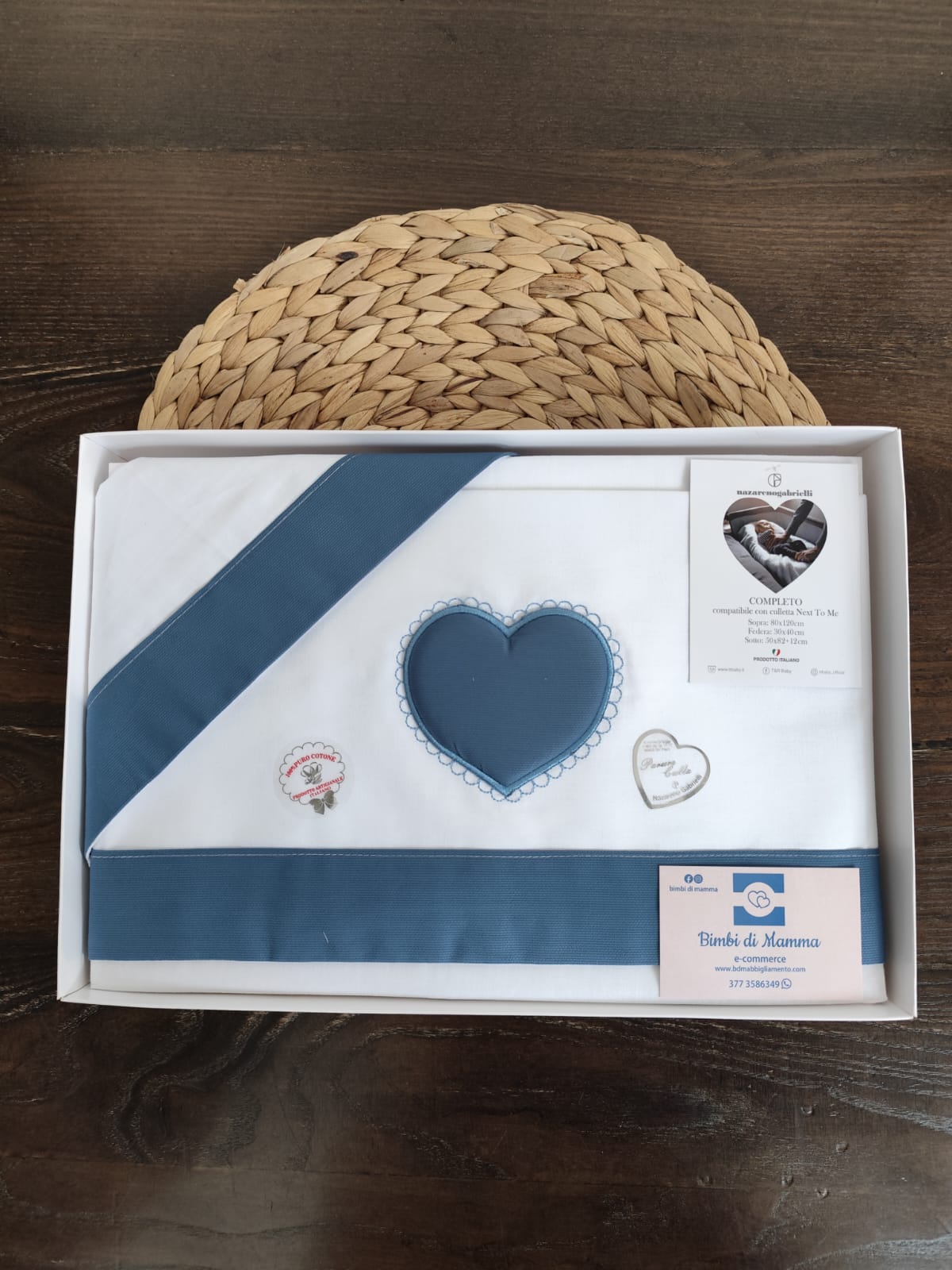 Completo culla fiocco next to me in cotone neonato