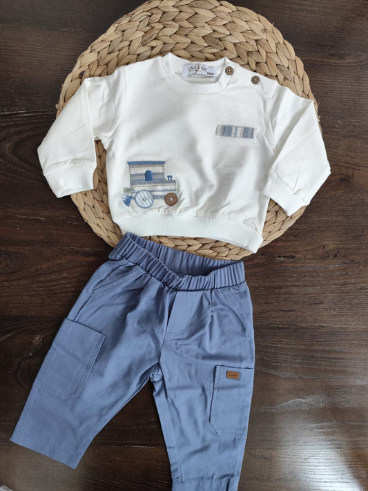 Completino in cotone neonato 2 pezzi