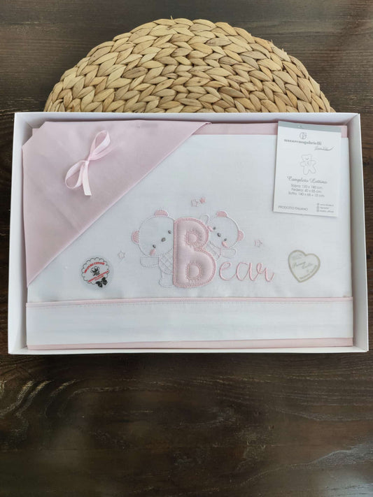 Completo culla "Bear" Neonata in cotone