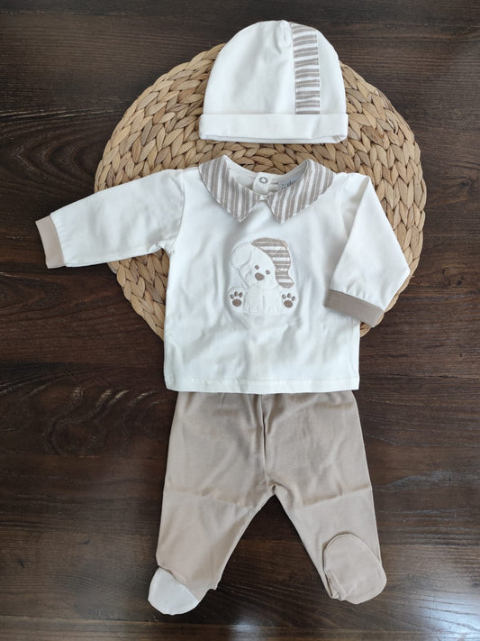 coordinato nascita in cotone "dolce dog"