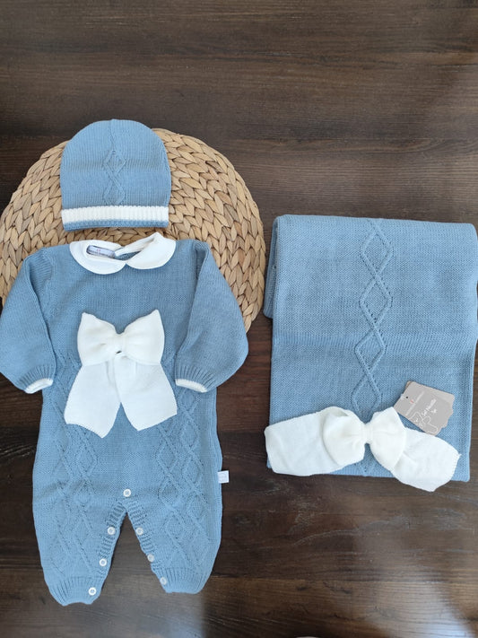 coordinato nascita invernale fiocco blu