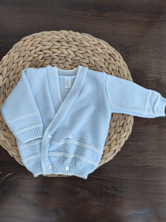 Cardigan in misto lana neonato azzurro