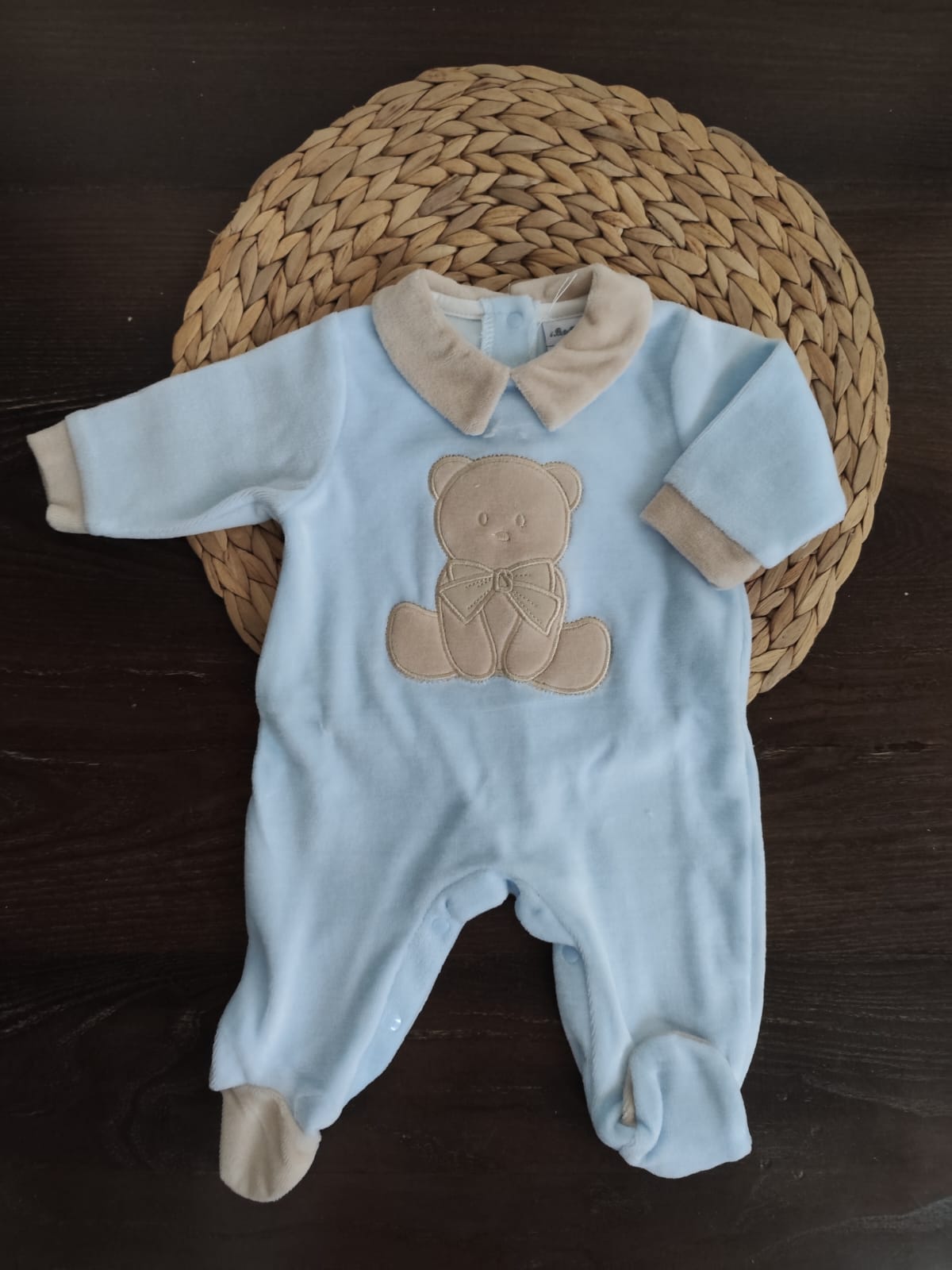 tutina in ciniglia orsetto azzurra