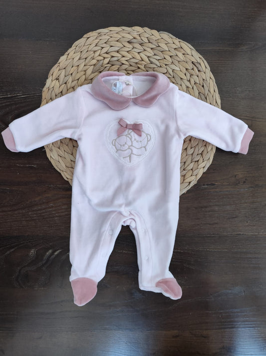 tutina in ciniglia neonata rosa antico