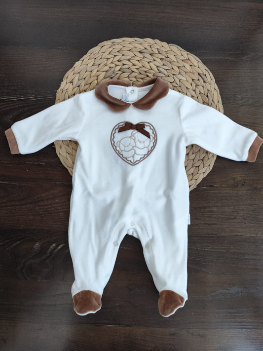 tutina in ciniglia neonata marrone