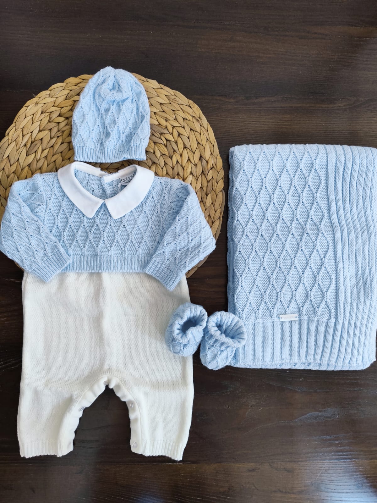 coordinato in misto lana Michelangelo con tutina